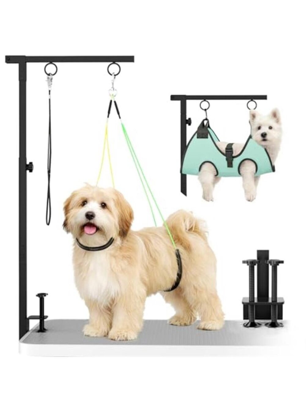 Dog Grooming Table Arm 31.5"-43.3" Adjustable Pet Stand with Hammock and Clips
